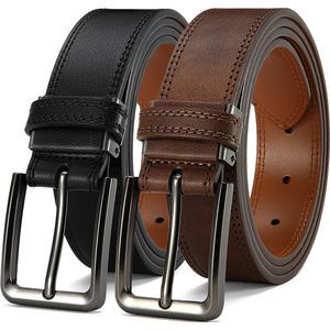 Men's Leather Belt - 1 3/8" Genuine Cowhide Dress Belt For Work, With👌